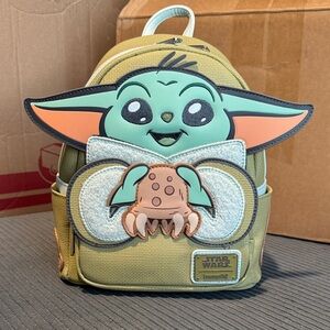 Loungefly Grogu and Crabbies backpack NWT
